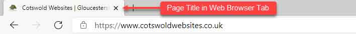 Page Title In A Web Browser Tab